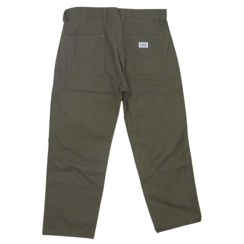 THE FLAT HEAD ザフラットヘッド FN-PA-C006 DUCK WORK PANTS ダック コットン 無地 ワークパンツ オリーブ系 L【中古】