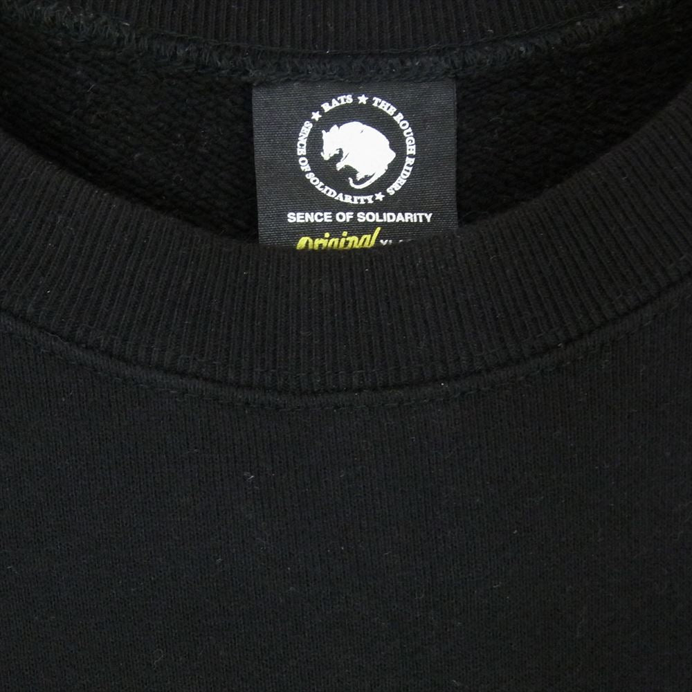 RATS ラッツ 23RTC-1001 CREW NECK SWEAT BAR TAG  長袖 クルーネック スウェット トレーナー ブラック系 XL【中古】