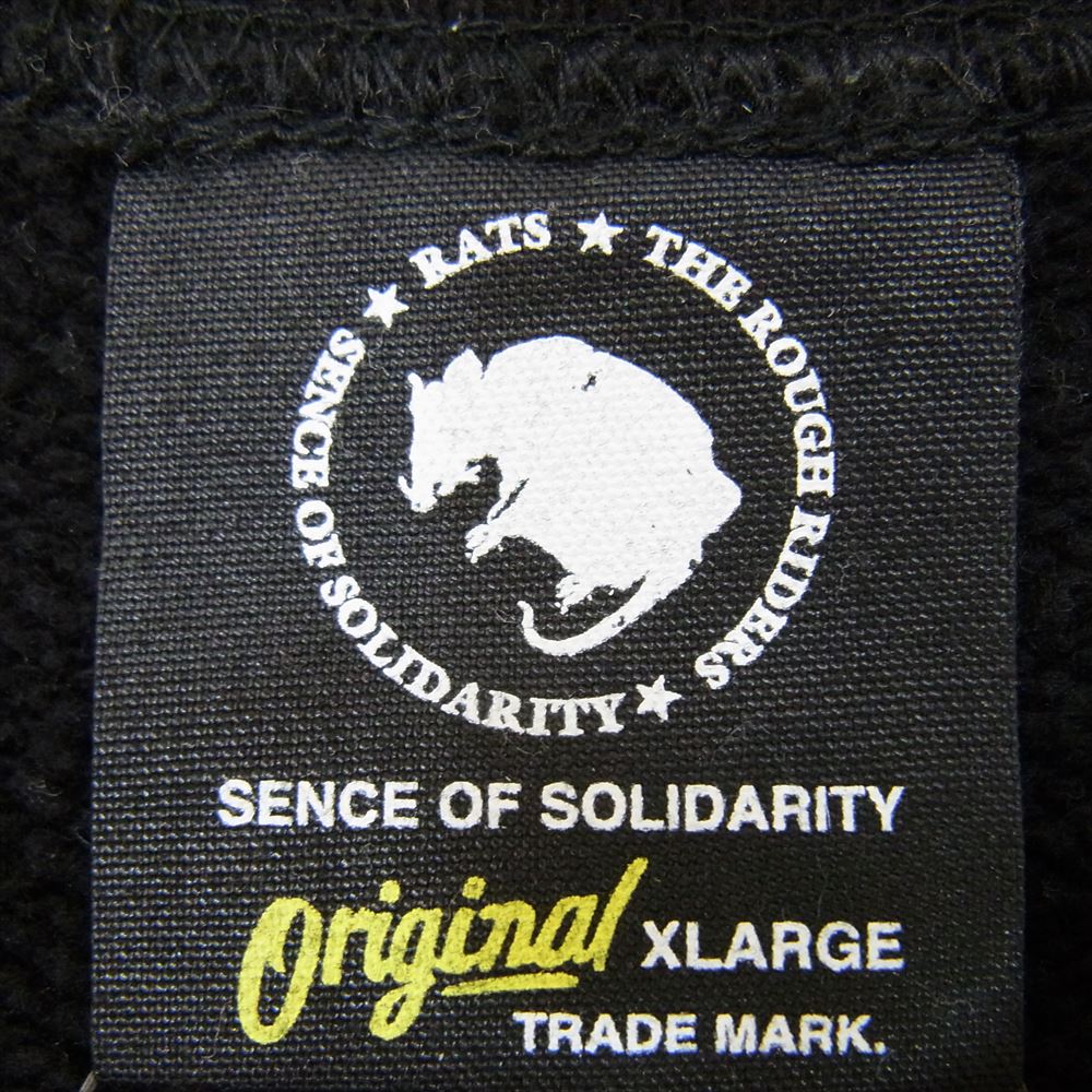 RATS ラッツ 23RTC-1001 CREW NECK SWEAT BAR TAG  長袖 クルーネック スウェット トレーナー ブラック系 XL【中古】