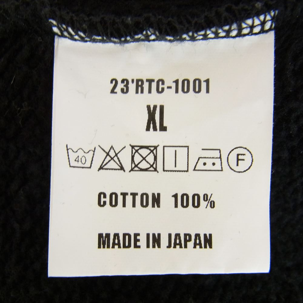 RATS ラッツ 23RTC-1001 CREW NECK SWEAT BAR TAG  長袖 クルーネック スウェット トレーナー ブラック系 XL【中古】
