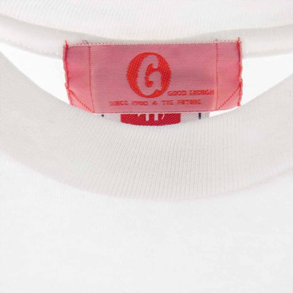 GOODENOUGH グッドイナフ 90s UKG チェックプリント TEE ロゴ プリント 半袖 Ｔシャツ ホワイト系 S【中古】