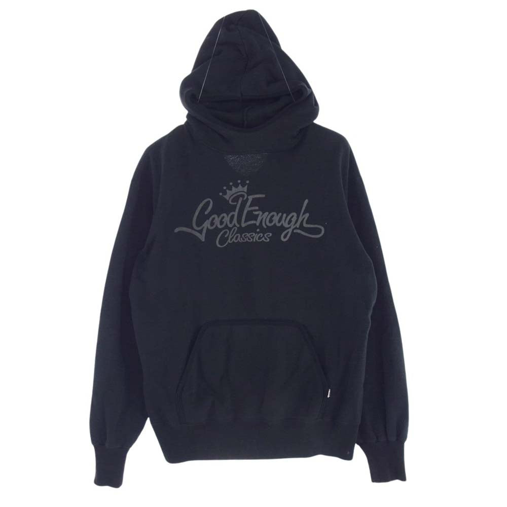 GOODENOUGH グッドイナフ 初期タグ Classics Trim HOODY クラシック ロゴ スウェット パーカー ブラック系 M【中古】