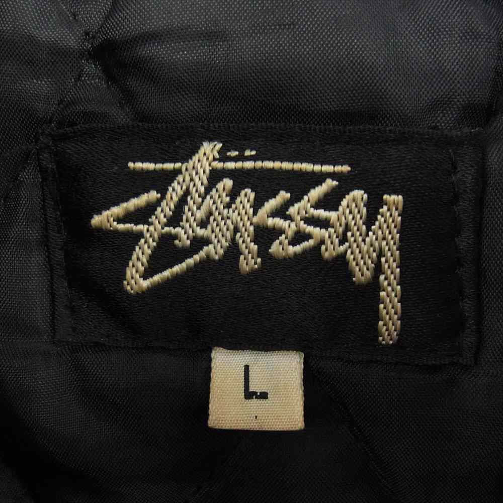 STUSSY ステューシー 80s Rasta Stadium Jacket 80年代初期タグ ヴィンテージ ラスタ ストックロゴ スタジアムジャケット スタジャン ブラック系 L【中古】