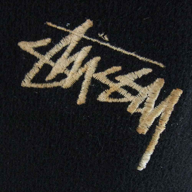 STUSSY ステューシー 80s Rasta Stadium Jacket 80年代初期タグ ヴィンテージ ラスタ ストックロゴ  スタジアムジャケット スタジャン ブラック系 L【中古】