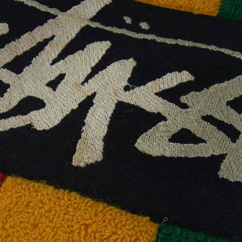 STUSSY ステューシー 80s Rasta Stadium Jacket 80年代初期タグ ヴィンテージ ラスタ ストックロゴ  スタジアムジャケット スタジャン ブラック系 L【中古】