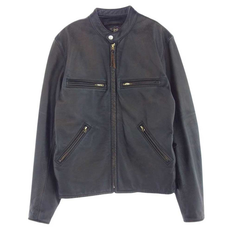 RRL ダブルアールエル 茶芯 USED加工 ホースハイド シングル ライダース ジャケット 170/92A【美品】【中古】