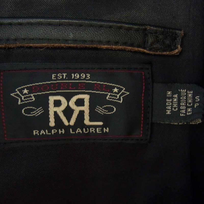 RRL ダブルアールエル 茶芯 USED加工 ホースハイド シングル ライダース ジャケット 170/92A【美品】【中古】