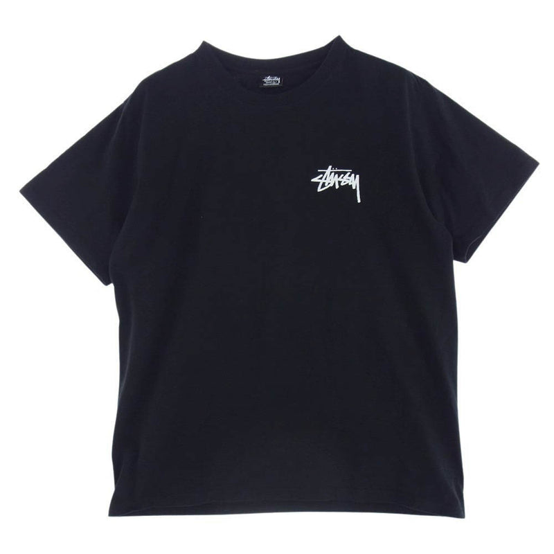 STUSSY ステューシー サイコロ ロゴ バック プリント 半袖 Tシャツ ブラック系 L【中古】