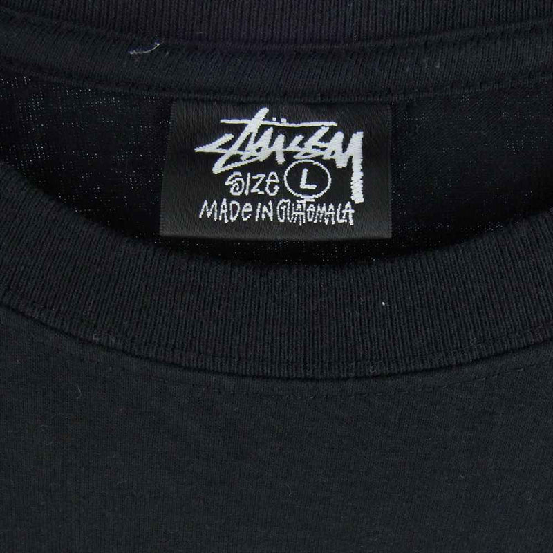 STUSSY ステューシー サイコロ ロゴ バック プリント 半袖 Tシャツ ブラック系 L【中古】