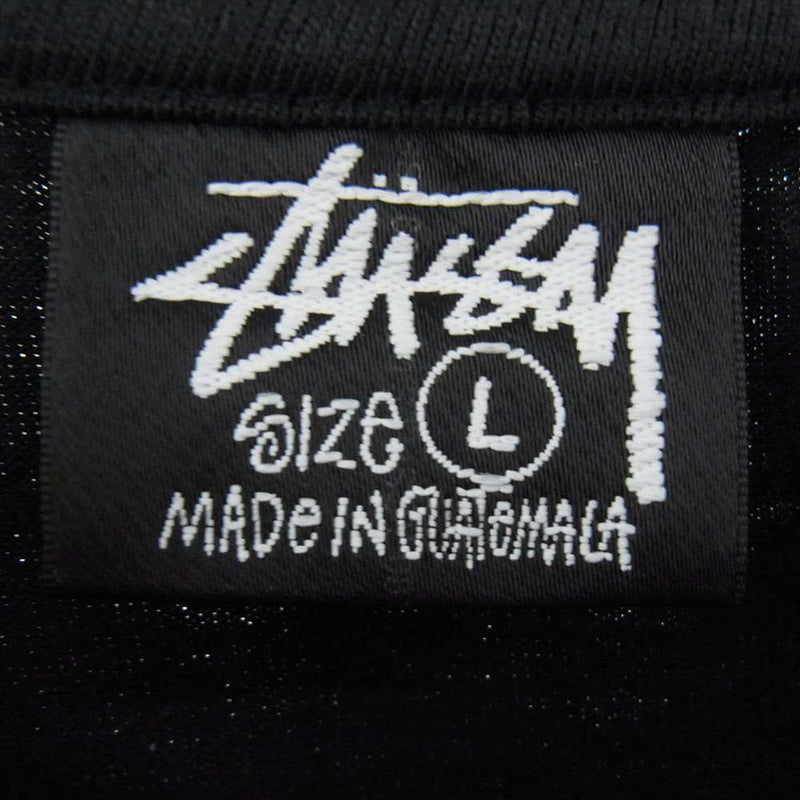 STUSSY ステューシー サイコロ ロゴ バック プリント 半袖 Tシャツ ブラック系 L【中古】