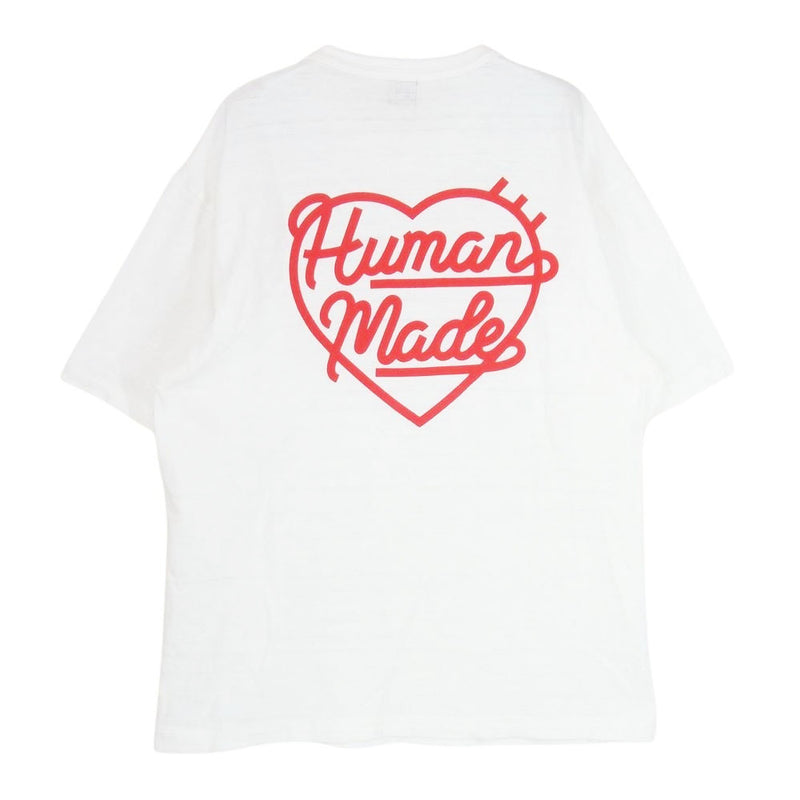 HUMAN MADE ヒューマンメイド HEART BADGE T-SHIRT ハート ロゴ 刺繍 半袖 丸首 ショートスリーブ Tシャツ ホワイト系 L【中古】