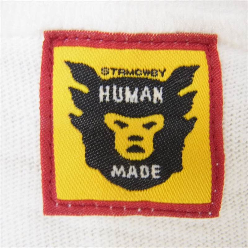 HUMAN MADE ヒューマンメイド HEART BADGE T-SHIRT ハート ロゴ 刺繍 半袖 丸首 ショートスリーブ Tシャツ ホワイト系 L【中古】