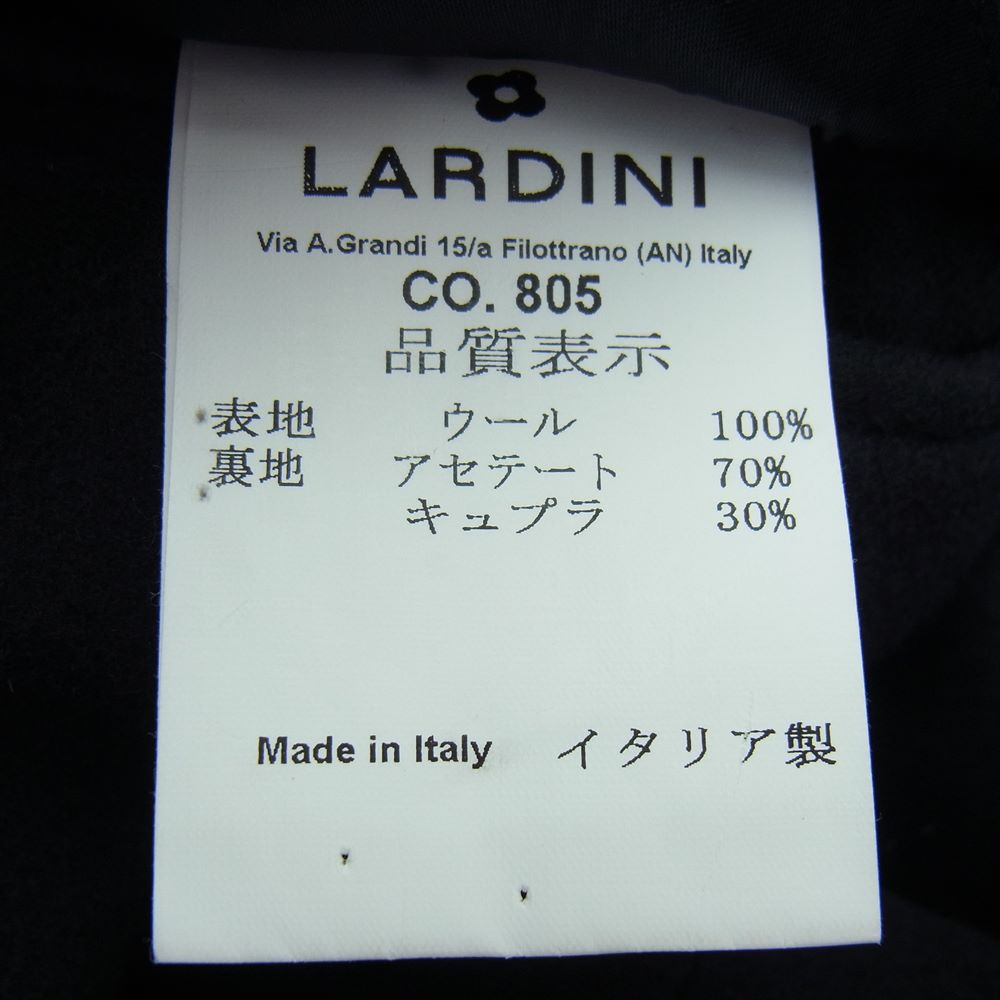 ラルディーニ JQ23143AQ ブートニエール付き ウール フランネル ソリッド チェスター コート  ネイビー系 46【中古】