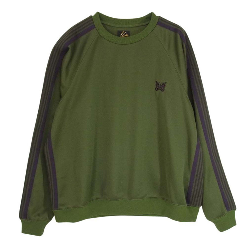 Needles ニードルス OT227  Track Crew Neck Shirt Poly Smooth クルーネック トラック シャツ グリーン系 M【中古】