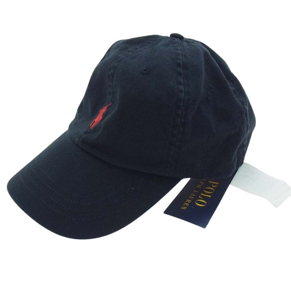 POLO RALPH LAUREN ポロ・ラルフローレン ロゴ 刺繍 キャップ ブラック系【中古】