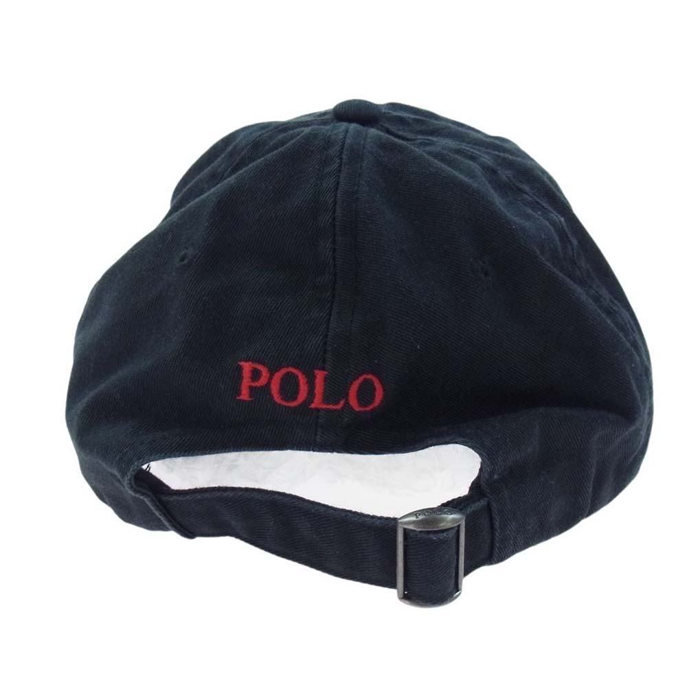 POLO RALPH LAUREN ポロ・ラルフローレン ロゴ 刺繍 キャップ ブラック系【中古】