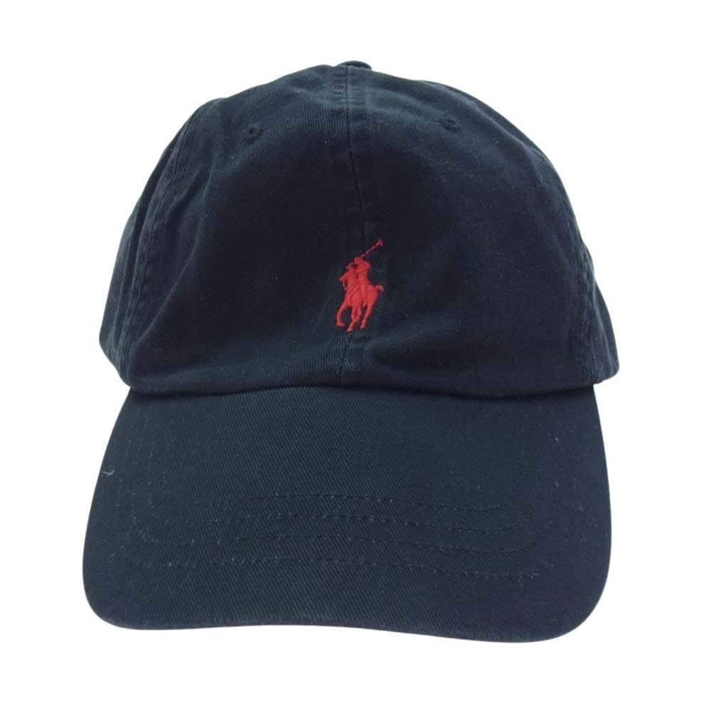 POLO RALPH LAUREN ポロ・ラルフローレン ロゴ 刺繍 キャップ ブラック系【中古】