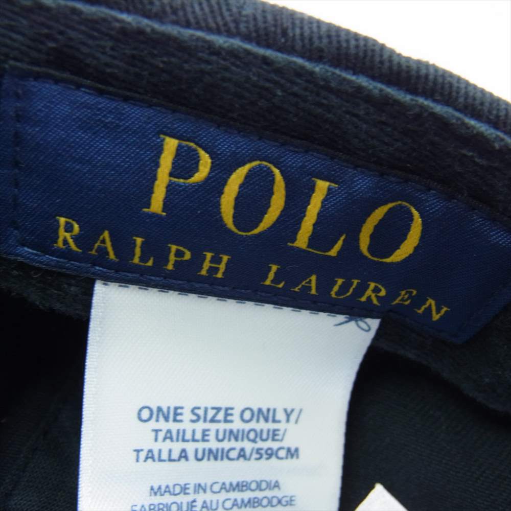 POLO RALPH LAUREN ポロ・ラルフローレン ロゴ 刺繍 キャップ ブラック系【中古】