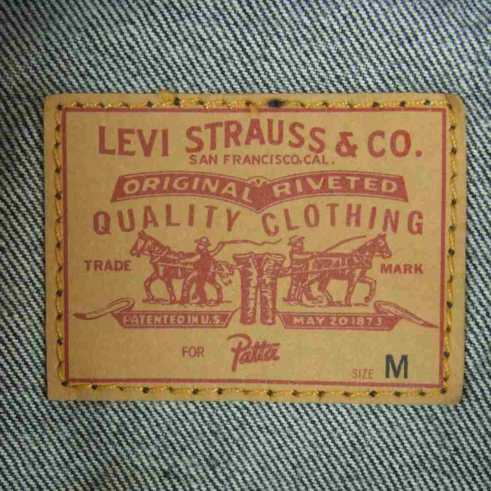 Levi's リーバイス Patta パタ 2nd ウォッシュ加工 タイプ トラッカー デニム ジャケット グレー系 M【中古】