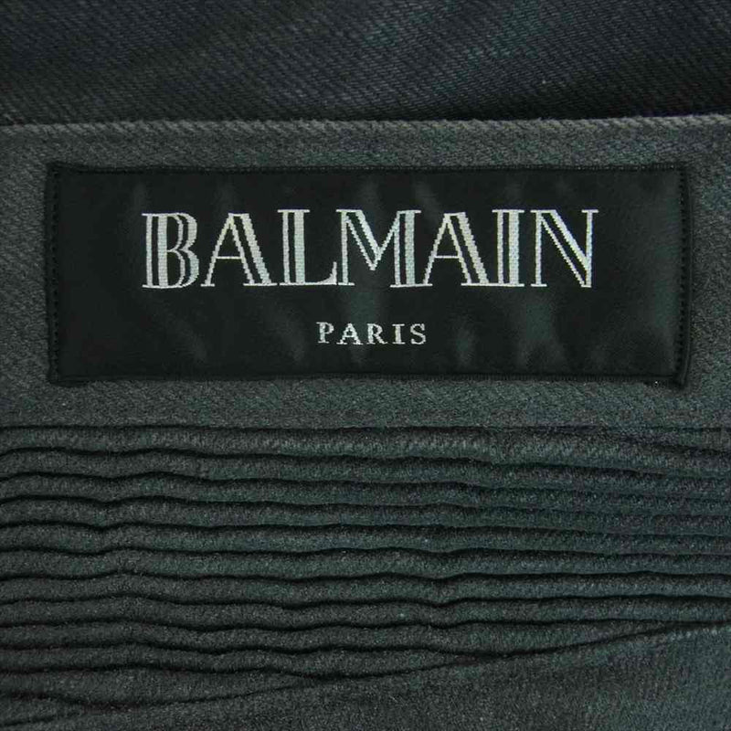 BALMAIN バルマン バイカー スキニー デニム パンツ グレー系 30【中古】