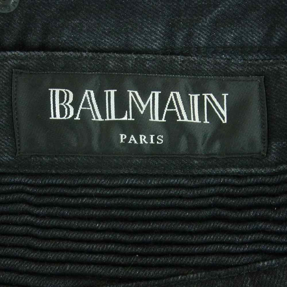 BALMAIN バルマン バイカー スキニー デニム パンツ ブラック系 30【中古】