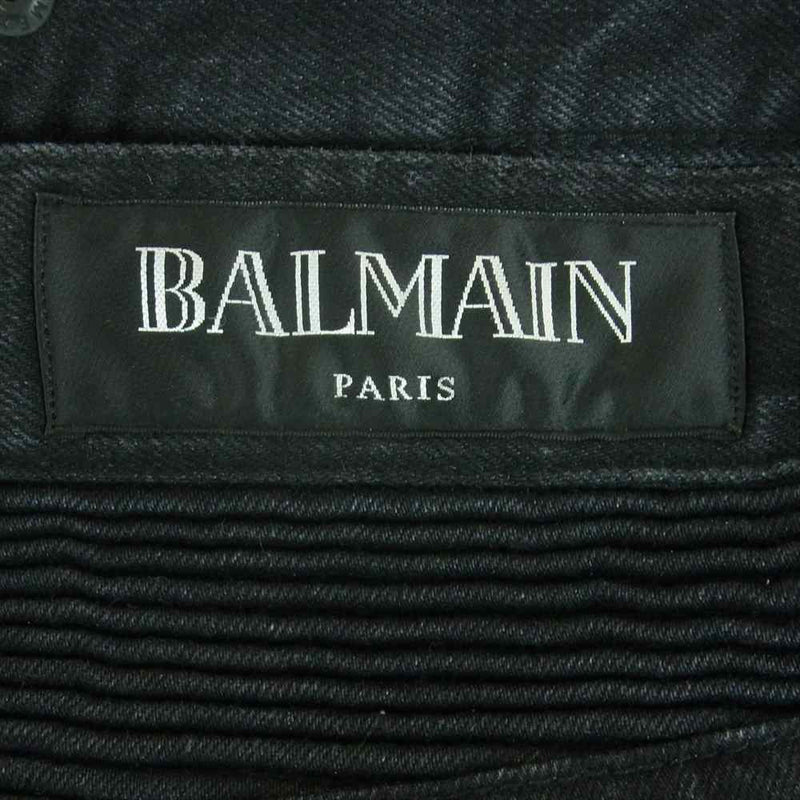 BALMAIN バルマン バイカー スキニー デニム パンツ ブラック系 30【中古】