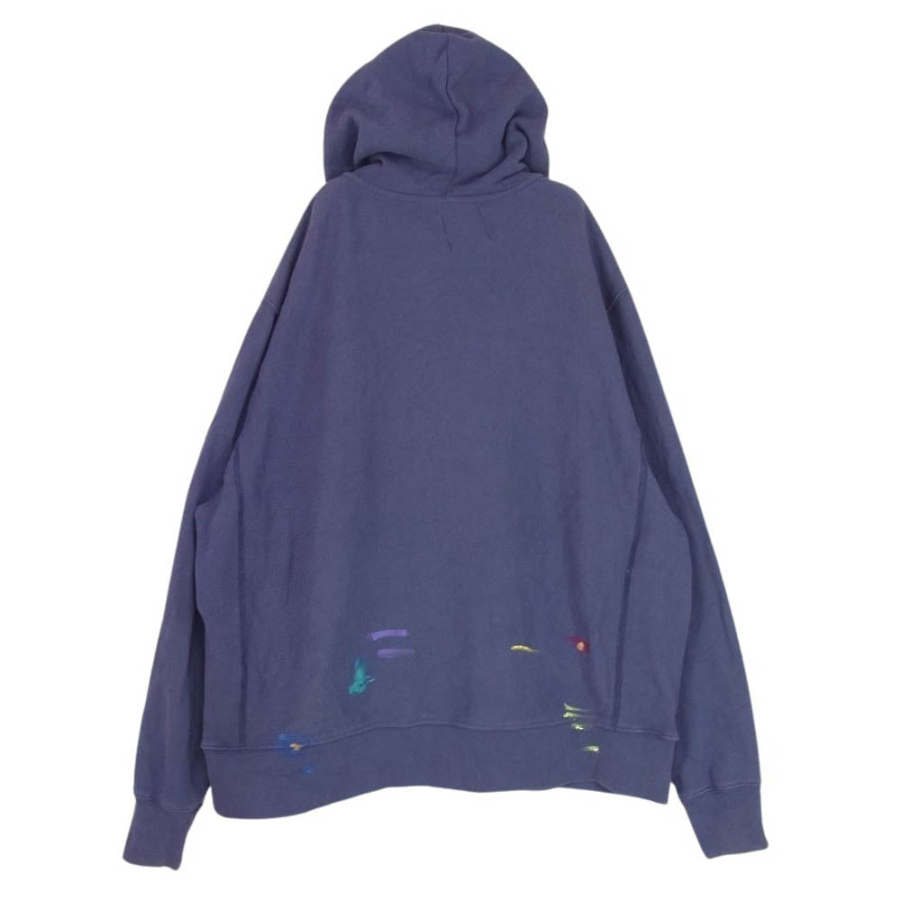 ギャラリー デプト PAINTED LOGO HOODIE ペイント ロゴ フーディ スウェット パーカー ネイビー系 L【中古】
