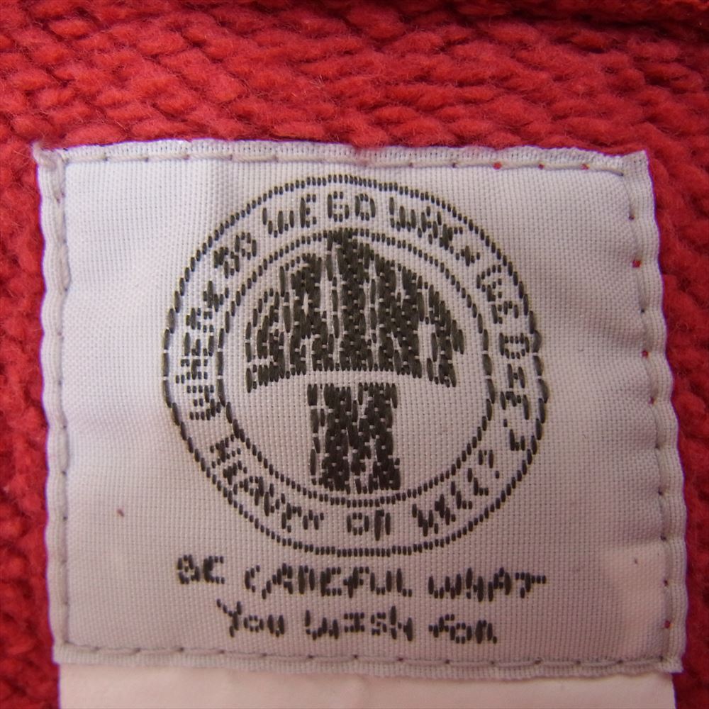 SAINT MICHAEL セントマイケル 21SS H-ZIP SWEATSHIRT ダメージ加工 ハーフジップ ロゴ スウェット レッド系 L【中古】