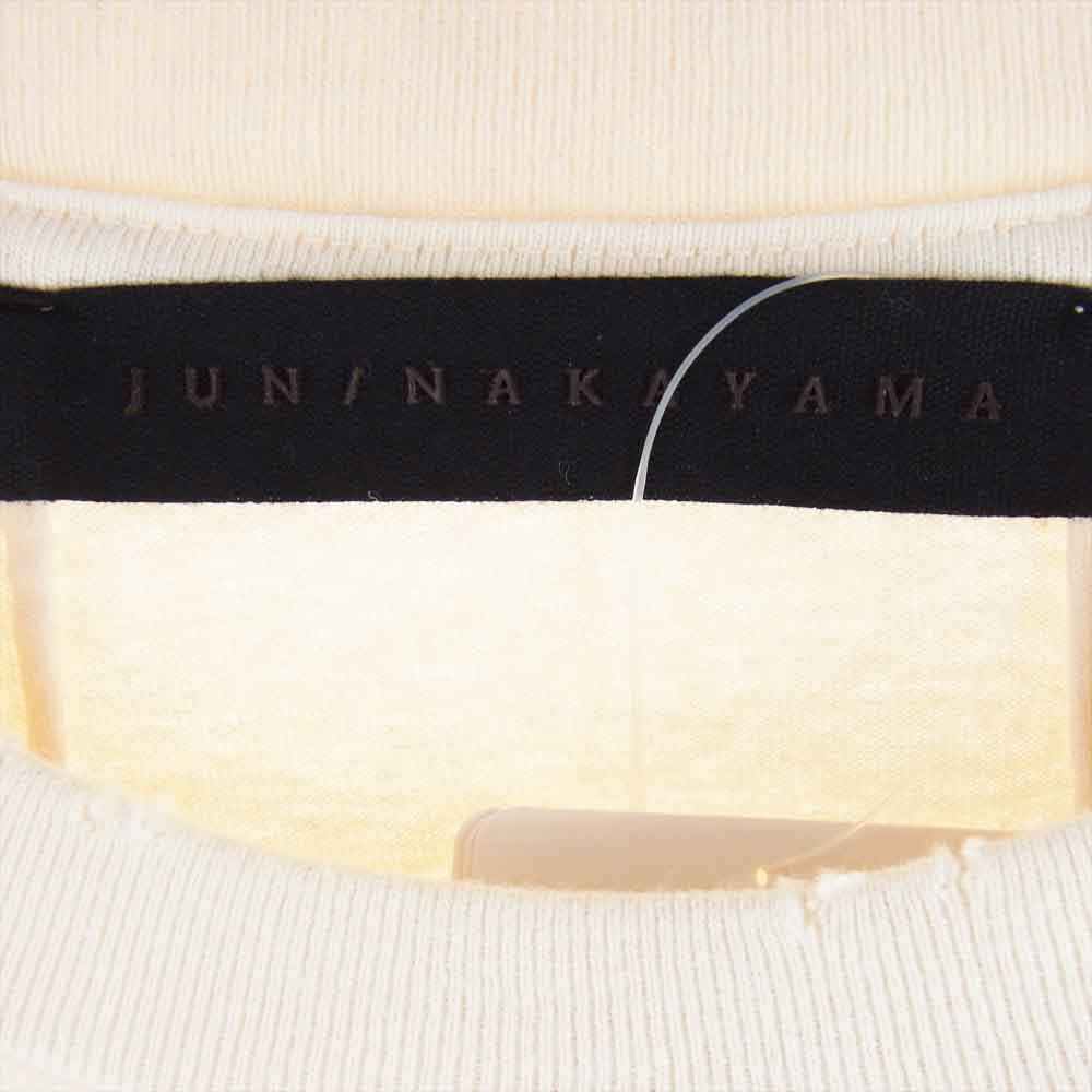 ジュンナカヤマ 24SS JN-SS24-008 PLATOS T-SHIRTS ダメージ加工 プリント 半袖 Tシャツ ベージュ系 L【新古品】【未使用】【中古】