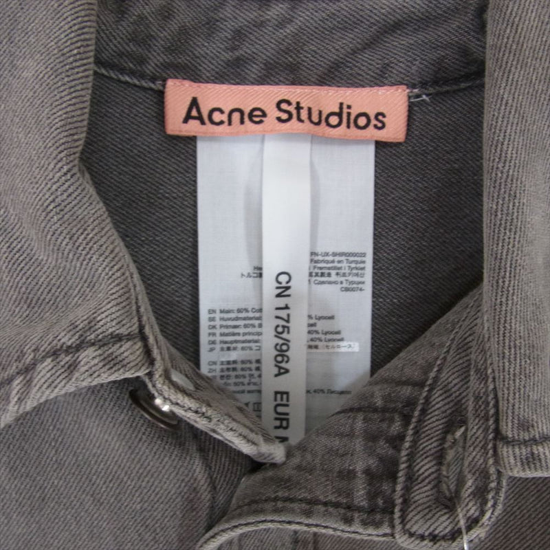 ACNE STUDIOS アクネストゥディオズ CB0074 Denim Shirt Loose Fit ルーズフィット 長袖 デニム シャツ グレー系 M【中古】