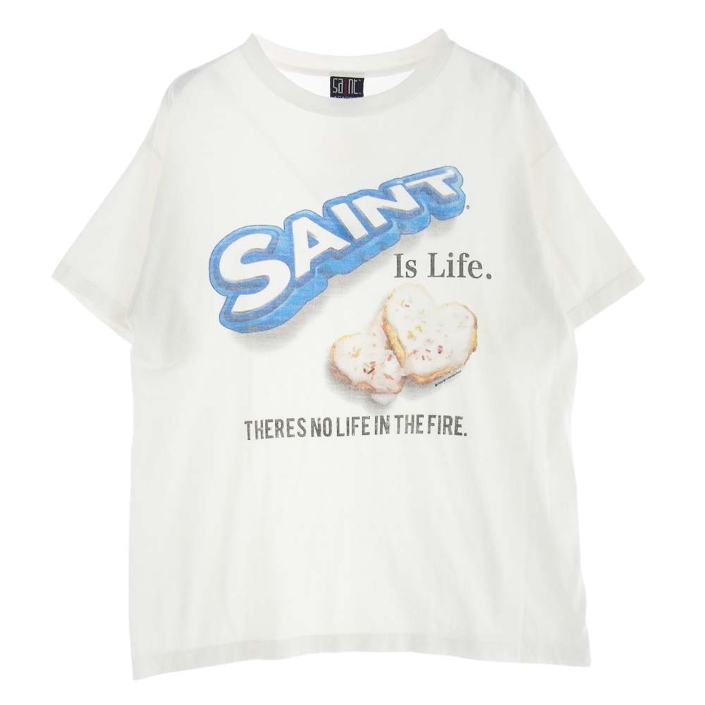 SAINT MICHAEL セントマイケル 22AW SM-A22-0000-057 OREO SA SS TEE オレオ プリント 半袖 Tシャツ ホワイト系 L【中古】