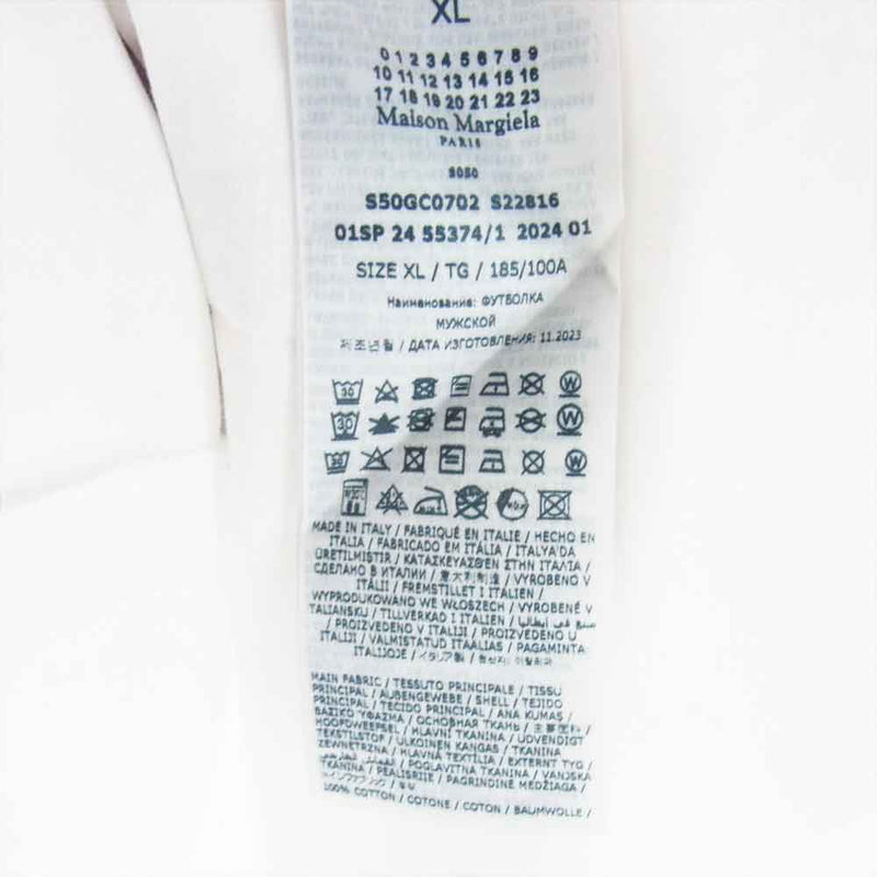 MAISON MARGIELA メゾンマルジェラ 24ss S50GC0702 1ライン 10ライン JOHN GALLIANO CINEMAS INFERNO ジョンガリアーノ シネマ 四つタグ 記念 半袖 Tシャツ ホワイト系 XL【美品】【中古】