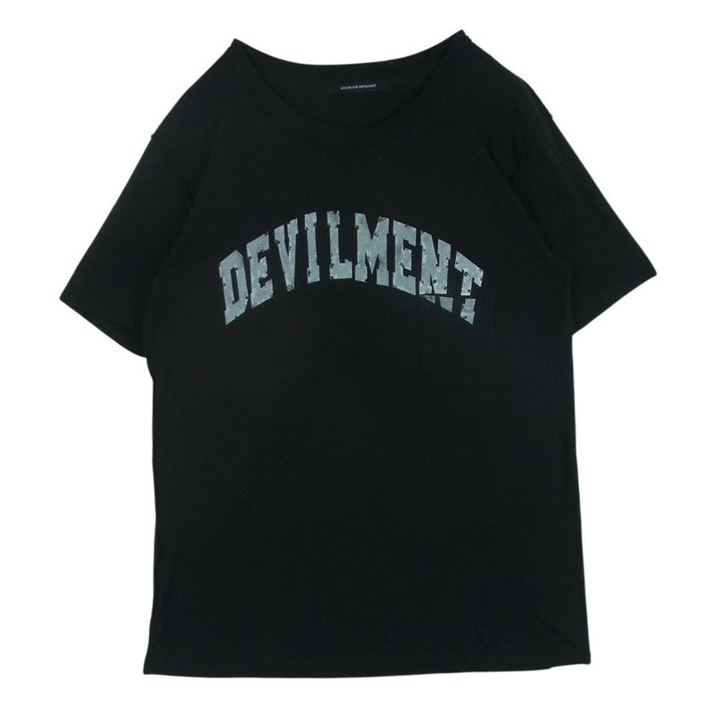 Moonage Devilment ムーンエイジデビルメント ロゴ プリント 半袖 ポケット Tシャツ カットソー ブラック系 46【中古】