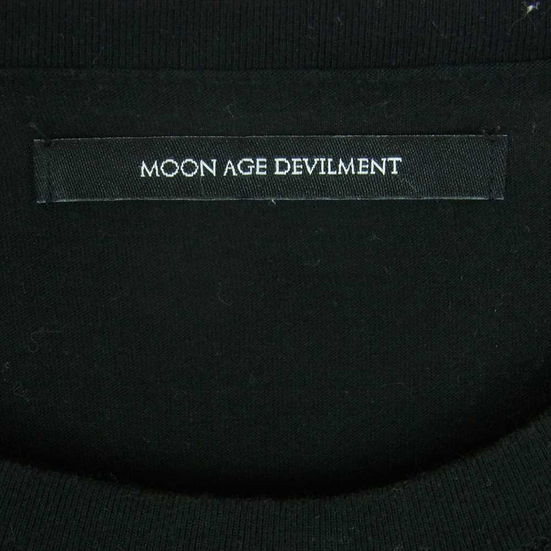 Moonage Devilment ムーンエイジデビルメント ロゴ プリント 半袖 ポケット Tシャツ カットソー ブラック系 46【中古】