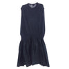 Drawer ドゥロワー 6526-199-1331 14G×タフタ 異素材切替 ニット ノースリーブ ワンピース ネイビー系 2【中古】