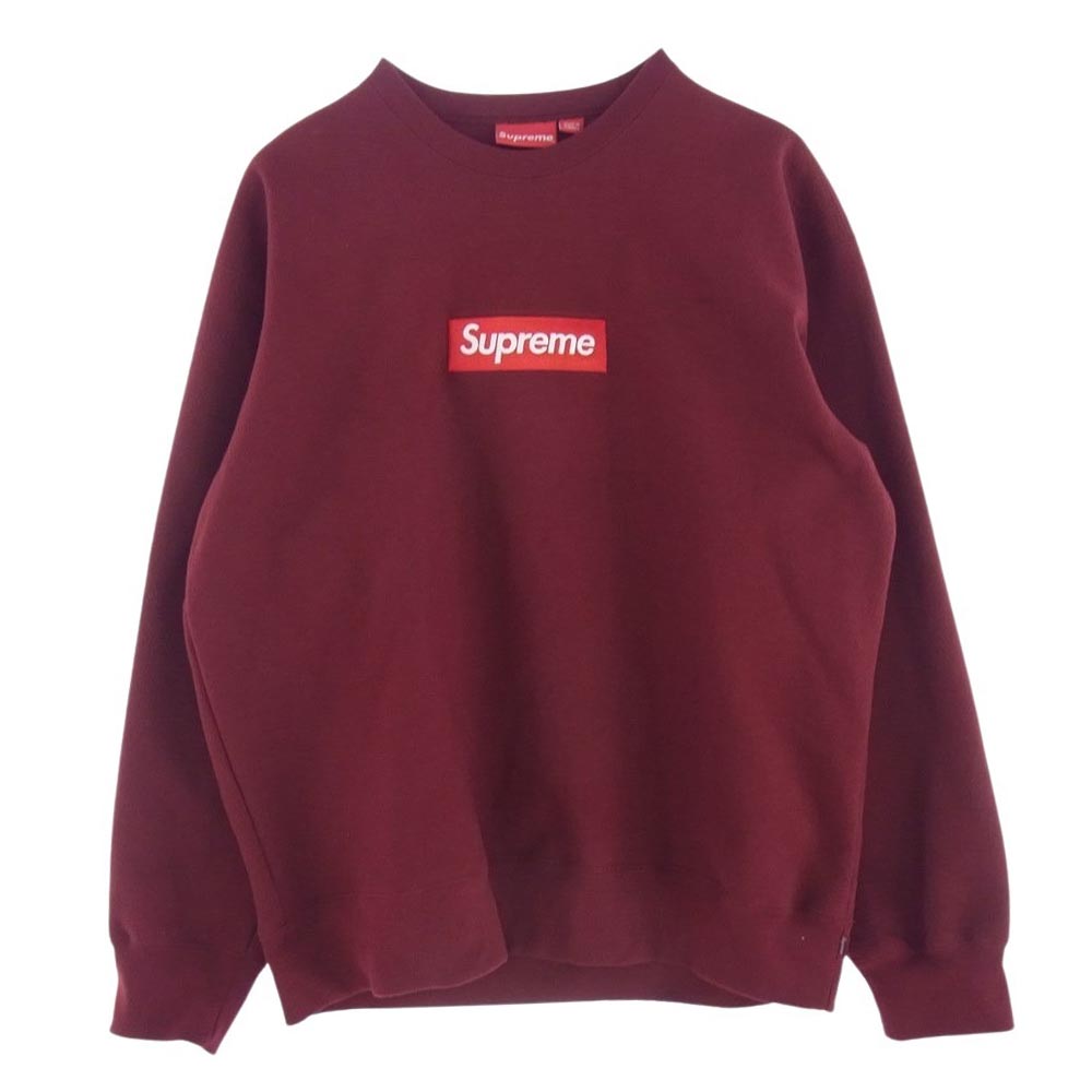 Supreme シュプリーム 22AW Box Logo Crewneck ボックスロゴ クルーネック スウェット ワインレッド系 XL【中古】