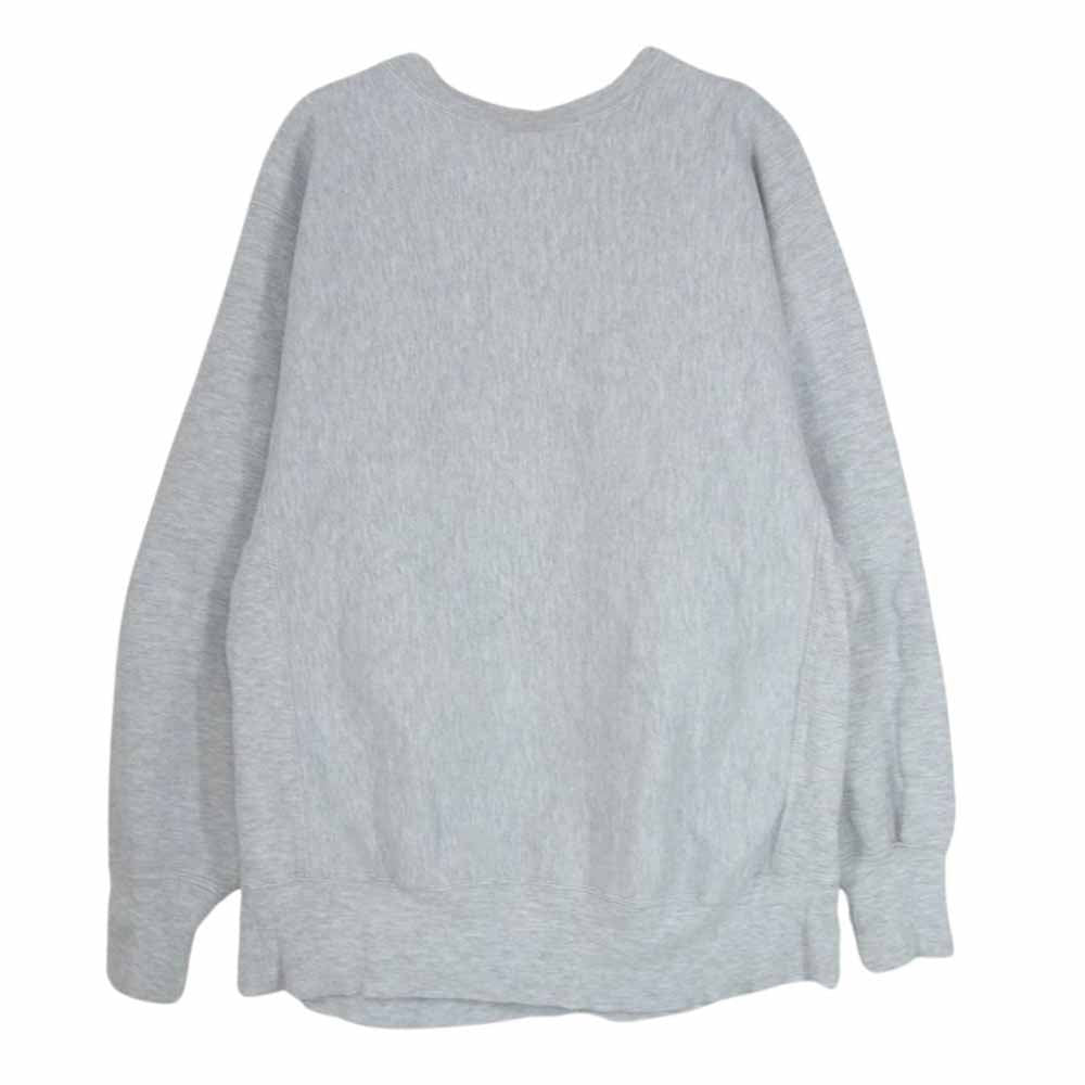 Champion チャンピオン USA製 90s 刺繍タグ リバースウィーブ US NAVY プリント スウェット トレーナー グレー系 L【中古】