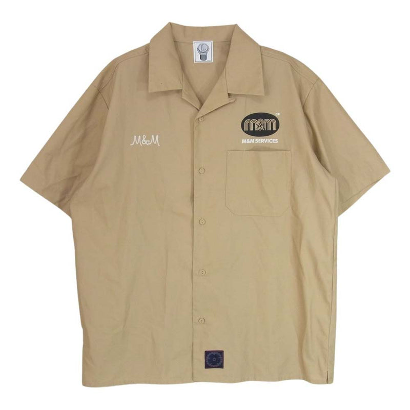 エムアンドエム T/C OPEN COLOR SHIRT オープンカラー 半袖 シャツ ブラウン系 L【中古】