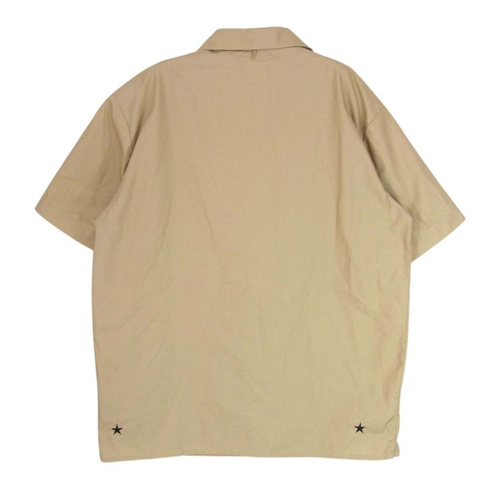 エムアンドエム T/C OPEN COLOR SHIRT オープンカラー 半袖 シャツ ブラウン系 L【中古】