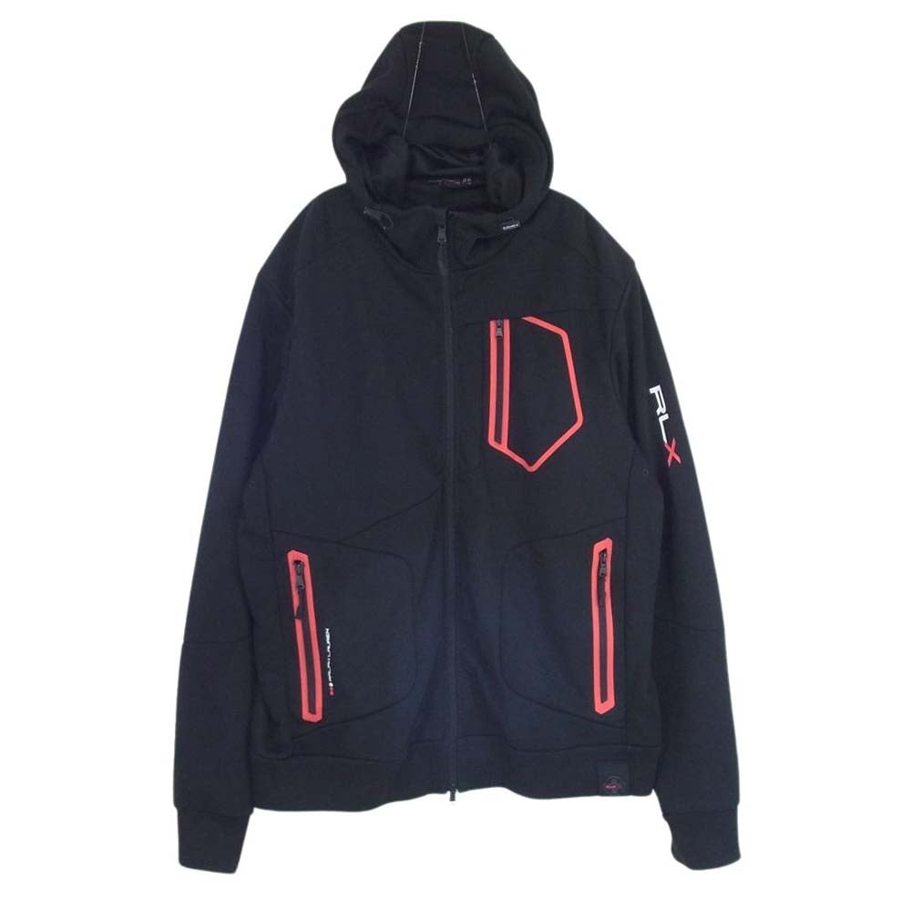 RALPH LAUREN ラルフローレン RLX フルジップ ジップアップ フーディー パーカー ブラック系 XXL【中古】