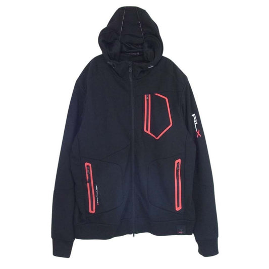 RALPH LAUREN ラルフローレン RLX フルジップ ジップアップ フーディー パーカー ブラック系 XXL【中古】