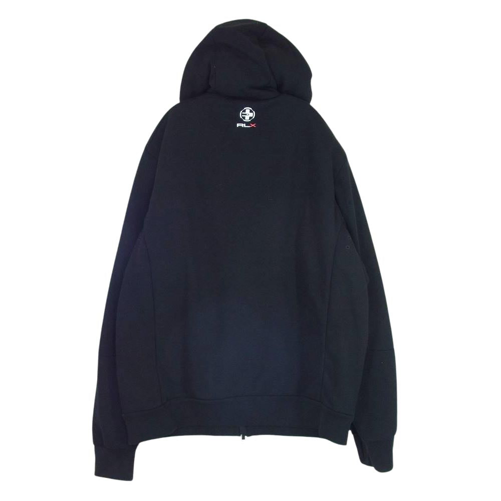RALPH LAUREN ラルフローレン RLX フルジップ ジップアップ フーディー パーカー ブラック系 XXL【中古】