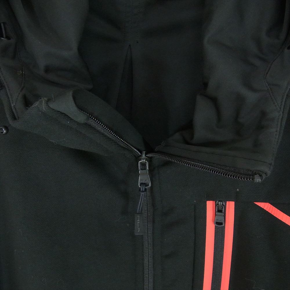 RALPH LAUREN ラルフローレン RLX フルジップ ジップアップ フーディー パーカー ブラック系 XXL【中古】
