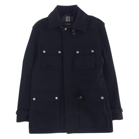 BURBERRY BLACK LABEL バーバリーブラックレーベル BMP82-715-09 フルジップアップ 裏地ノバチェック ハーフコート ジャケット ブラック系 M【中古】