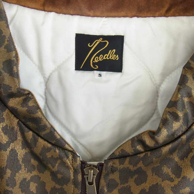 Needles ニードルス HM079 S.C. SUR COAT FAUX LTHR LEOPARD レオパード柄 フェイクレザー ジップアップ 裏地キルティング ジャケット S【中古】