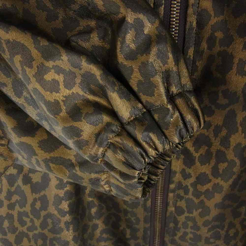 Needles ニードルス HM079 S.C. SUR COAT FAUX LTHR LEOPARD レオパード柄 フェイクレザー ジップアップ 裏地キルティング ジャケット S【中古】