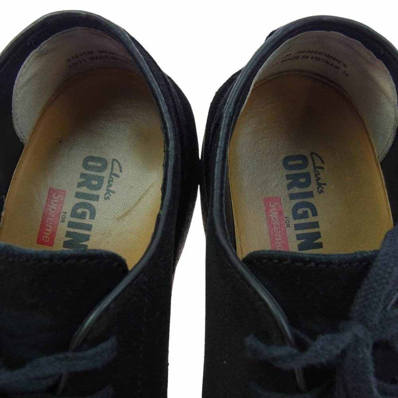 Supreme シュプリーム 12SS × Clarks Originals MALI LOW 61817 クラークス オリジナルス スエード マリ ローカット デザート シューズ ブラック系 US 9【中古】