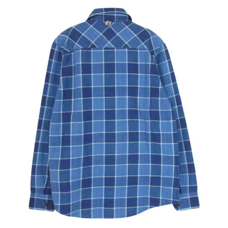 VISVIM ビズビム 15SS 0115105011027 BLACK ELK FLANNEL フランネル チェック 長袖 ロングスリーブ シャツ ブルー系 1【中古】