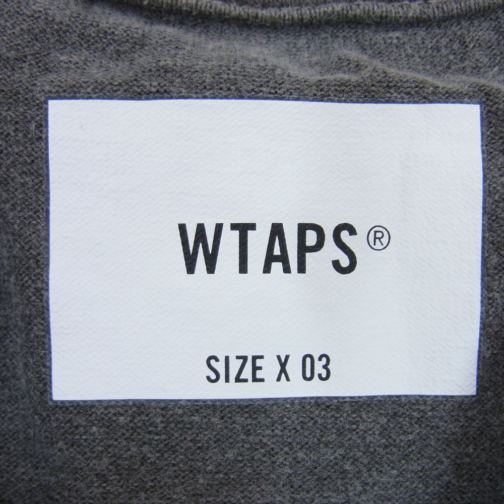 WTAPS ダブルタップス 23SS 231ATDT-CSM18 COTTON.SIGN L/S バック ロゴ 刺繍 ロングスリーブ カットソー Tシャツ スミ黒 L グレー系 X 03【中古】