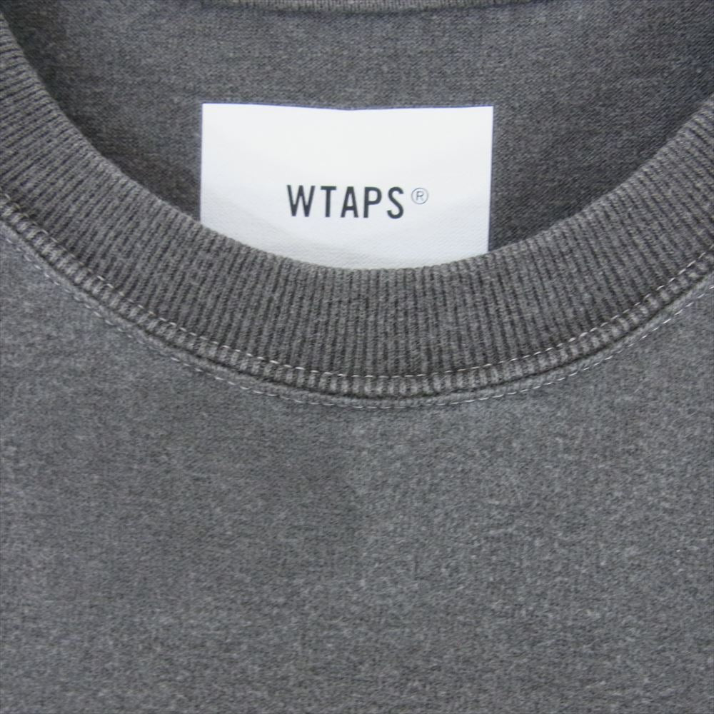 WTAPS ダブルタップス 23SS 231ATDT-CSM18 COTTON.SIGN L/S バック ロゴ 刺繍 ロングスリーブ カットソー Tシャツ スミ黒 M グレー系 X 02【中古】